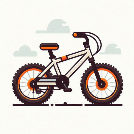 Mountain bike on a white background. Flat style vector illustration.のイラスト素材