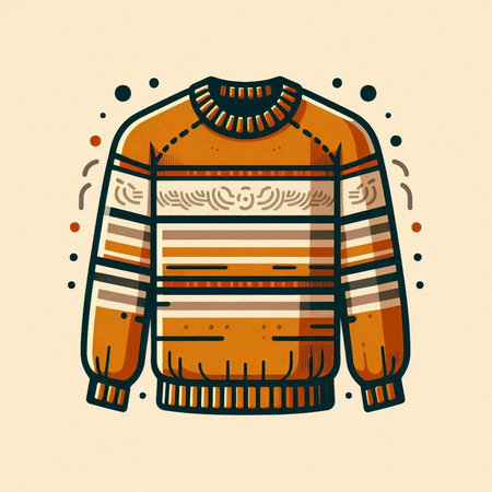 Vector illustration of a sweater with a pattern in doodle styleのイラスト素材