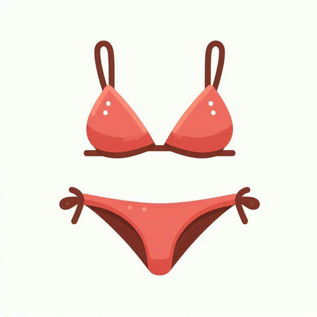 Women's swimsuit isolated on the white background. Vector illustration.のイラスト素材