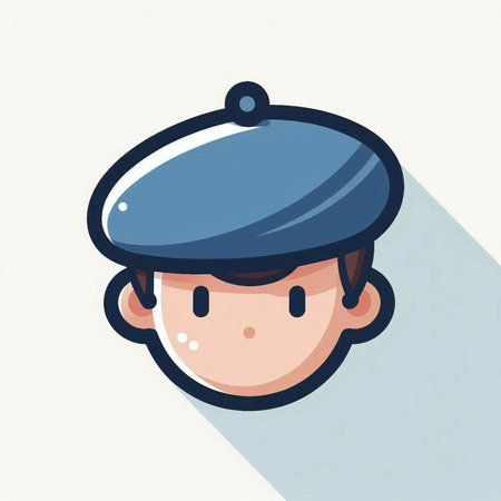 Vector illustration of a boy with a cap in a flat style.のイラスト素材