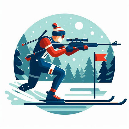 Winter sports. Skiing and cross-country skiing. Vector illustration.のイラスト素材