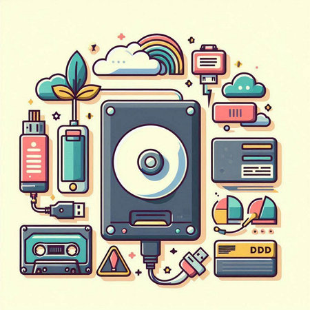 Vector illustration of modern flat design concept of audio equipment and devices.のイラスト素材