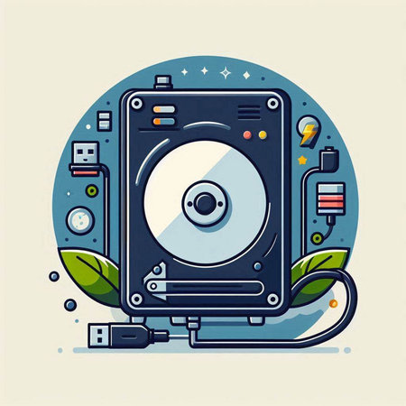 Colorful vector illustration of a music player. Flat style design.のイラスト素材