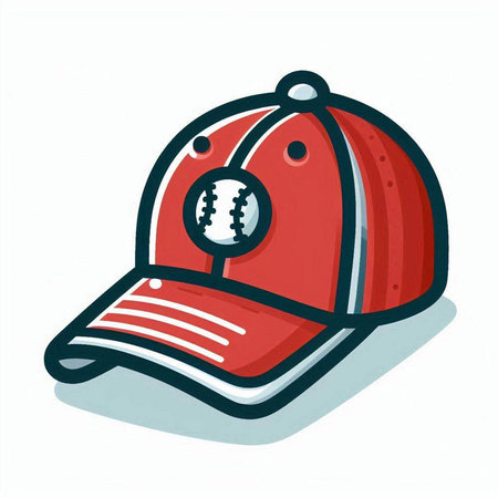 Baseball cap on a white background. Vector illustration in cartoon style.のイラスト素材