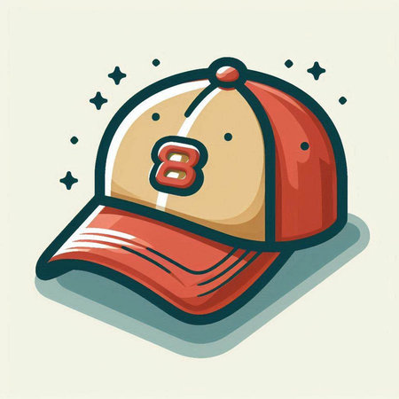 Vector illustration of a baseball cap isolated on a white background. Baseball cap.のイラスト素材