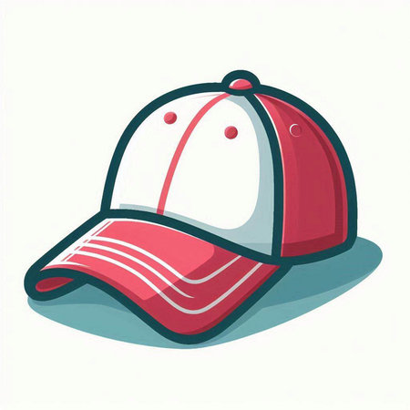 Baseball cap isolated on white background. Vector illustration in cartoon style.のイラスト素材