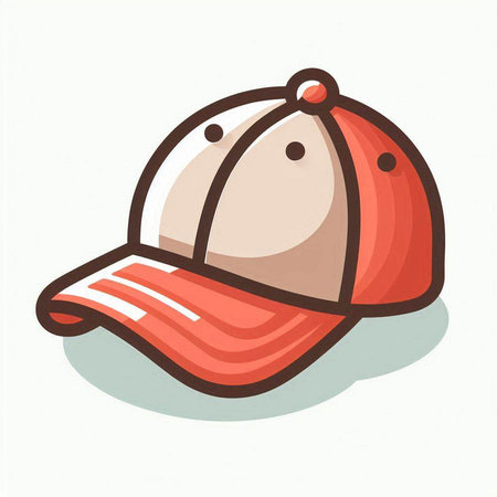Baseball cap isolated on white background. Vector illustration in cartoon style.のイラスト素材