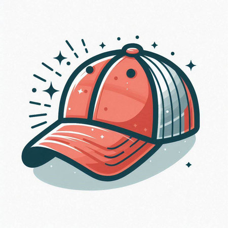Baseball cap vector illustration. Vector illustration of a baseball cap.のイラスト素材