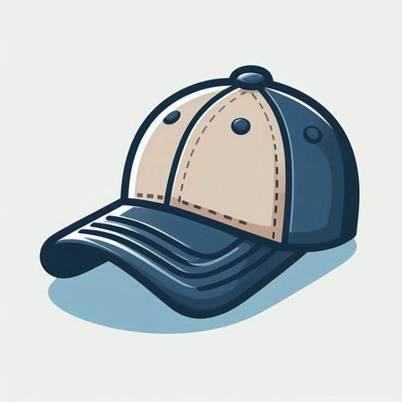 Baseball cap. Vector illustration of a baseball cap isolated on a white background.のイラスト素材
