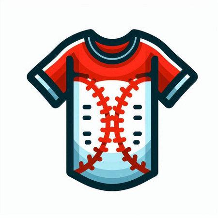 American football t-shirt with stitches. Vector illustration on white background.のイラスト素材