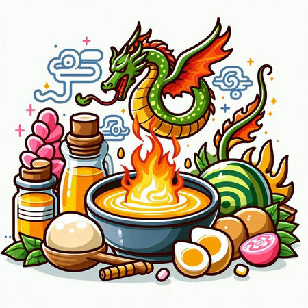 Illustration of Chinese New Year of the Dragon. Vector illustration.のイラスト素材