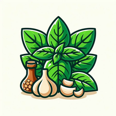 Herbs and spices icon. Vector illustration of herbs and spices.のイラスト素材