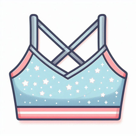 Illustration of a female tank top with stars on a white backgroundのイラスト素材
