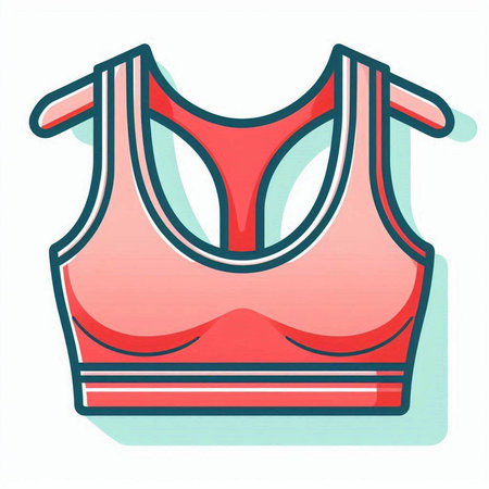 Women's sports bra on a white background. Vector illustration in a flat style.のイラスト素材