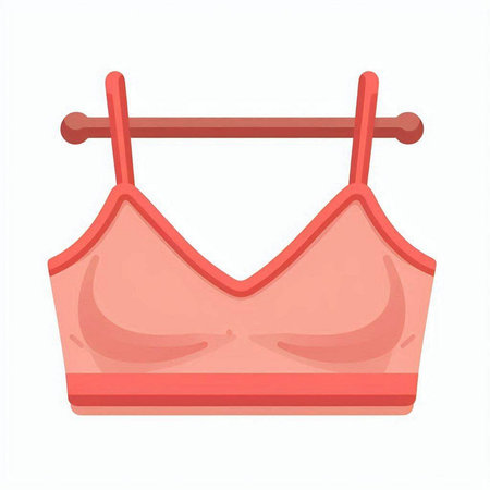 Women's bra on a hanger. Vector illustration in cartoon styleのイラスト素材