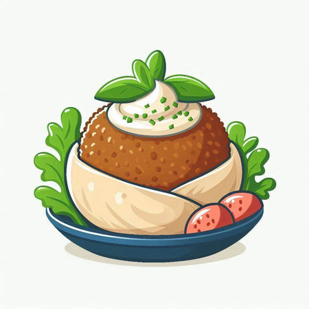 Bowl of croquettes with cream cheese. Vector illustration.のイラスト素材