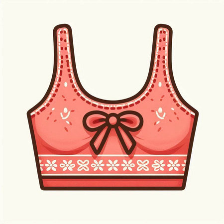 Women's tank top with a bow. Vector illustration in cartoon style.のイラスト素材