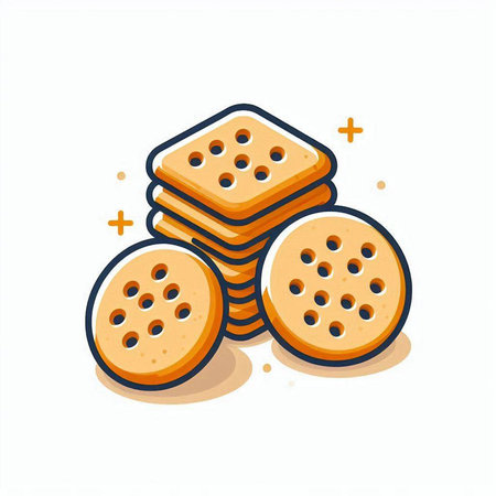 Cookies icon. Vector illustration. Isolated on white background.のイラスト素材