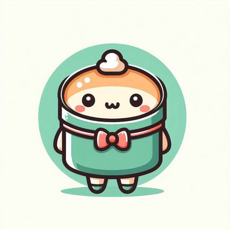 Cute Easter cake. Cute cartoon kawaii character. Vector illustration.のイラスト素材