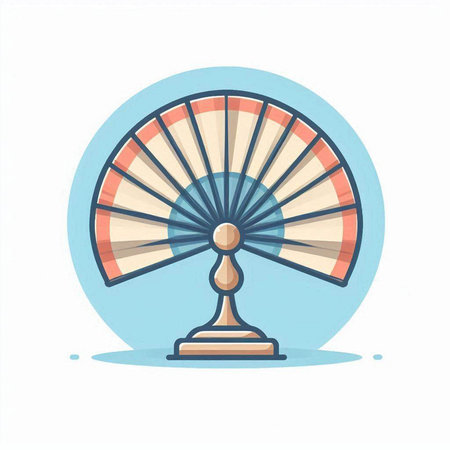 Hand fan icon. Vector illustration. Isolated on white background.のイラスト素材