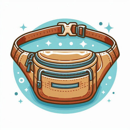 Illustration of a hand-drawn bag on a white background.のイラスト素材