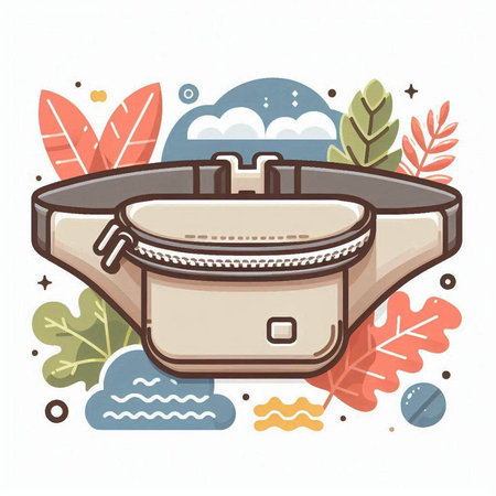 Vector illustration of a woman's handbag on a white background.のイラスト素材