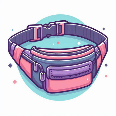 Fashionable women's belt with a buckle. Vector illustration.のイラスト素材
