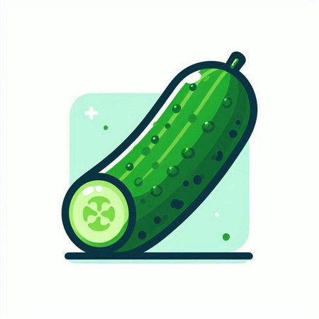 Cucumber vector illustration. Cucumber icon isolated on white background.のイラスト素材