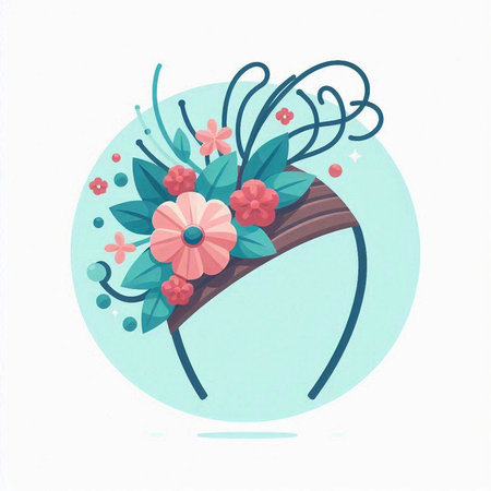 Wedding rings with flowers. Vector illustration in flat style.のイラスト素材