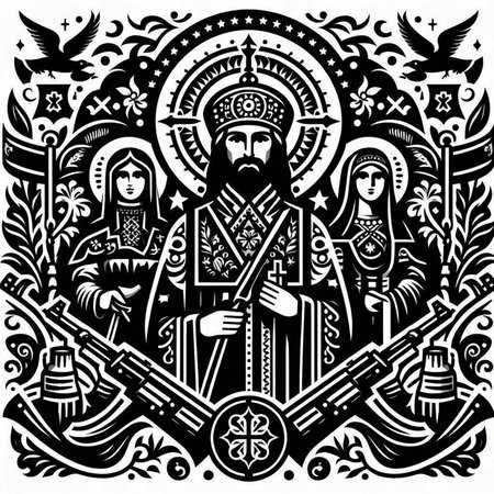 Russian royal family in vintage style. Vector illustration for t-shirt print.のイラスト素材