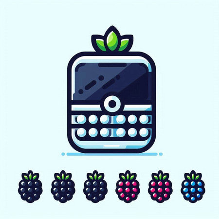 Blackberry and blueberry icon, vector illustration, flat design.のイラスト素材