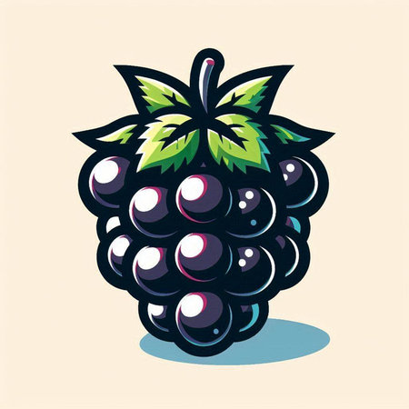 Blackberry vector illustration. Isolated berry on white background.のイラスト素材