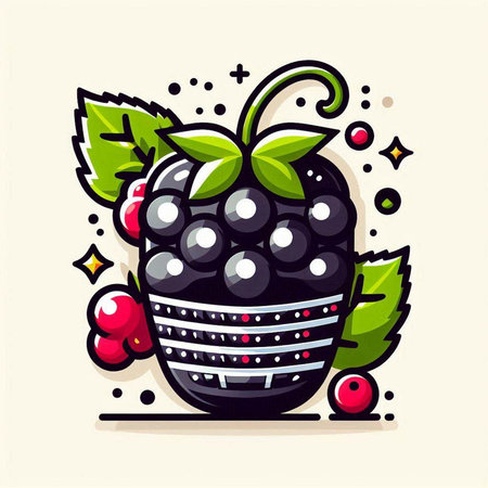 Blackberry vector illustration. Isolated berry on white background.のイラスト素材