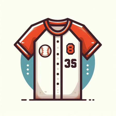 Baseball t-shirt. Vector illustration in flat design style.のイラスト素材