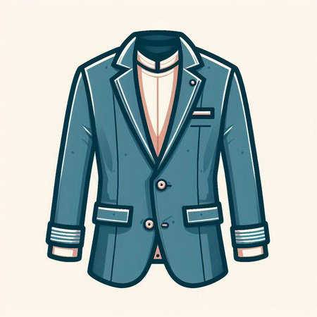 Stylish jacket isolated on white background. Vector illustration in retro style.のイラスト素材