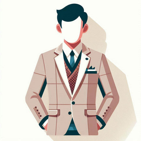 Businessman in suit and tie. Vector illustration in retro style.のイラスト素材