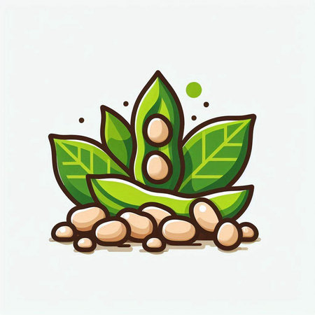Coffee beans and leaves. Vector illustration for your design.のイラスト素材