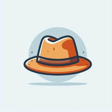 Cowboy hat icon. Vector illustration of a cowboy hat isolated on white background.のイラスト素材