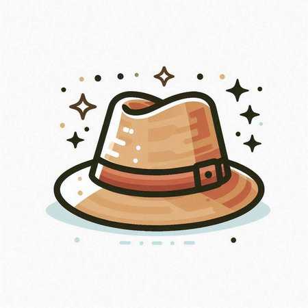 Cowboy hat with stars. Vector illustration of a cowboy hat.のイラスト素材