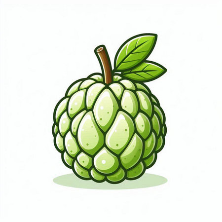 Custard apple isolated on a white background. Vector illustration.のイラスト素材