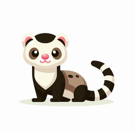 Cute cartoon monkey. Vector illustration isolated on a white background.のイラスト素材