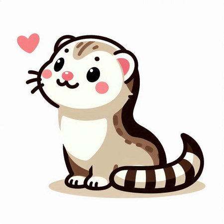 cute cat in love isolated on a white background. vector illustrationのイラスト素材