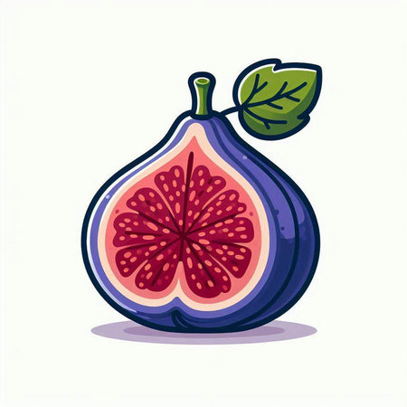 Figs fruit icon isolated on white background. Fruits vector illustration.のイラスト素材