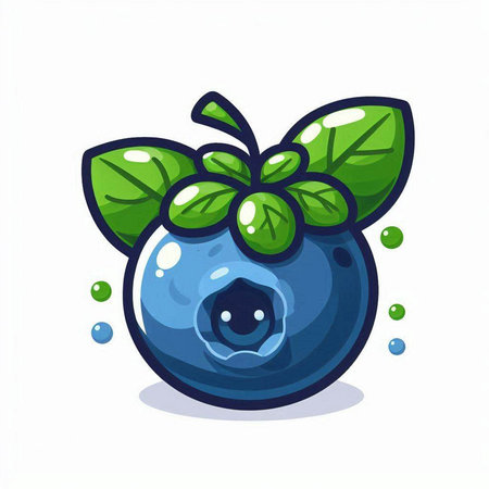 Blueberry vector icon. Cartoon illustration of blueberry vector icon for web designのイラスト素材