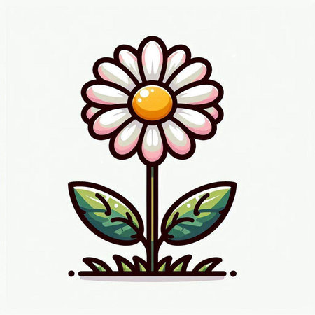 Chamomile flower icon isolated on white background. Vector illustration.のイラスト素材