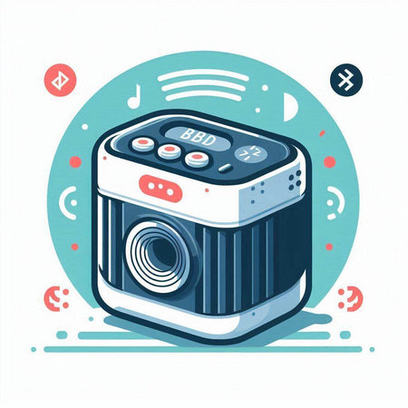 Vector illustration of digital camera. Isolated on a white background.のイラスト素材