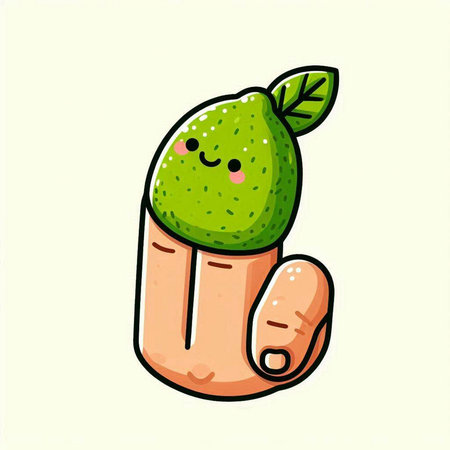 Cute kawaii lime icon. Vector hand drawn illustration.のイラスト素材