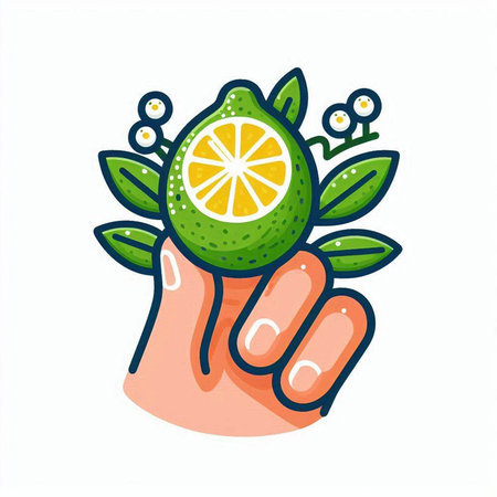 Citrus fruit icon in flat style. Vector illustration on white background.のイラスト素材