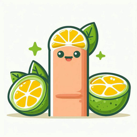 Cute lemonade with lime on a white background. Vector illustration.のイラスト素材