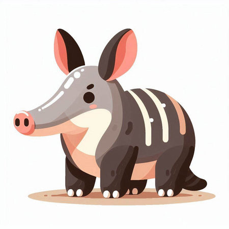 Cute cartoon little animal. Vector illustration isolated on white background.のイラスト素材